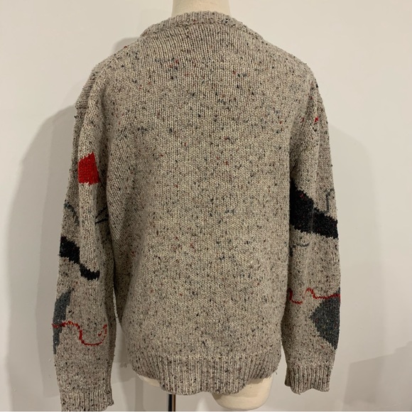 Vinatage 90s Concret Sweater Abstract Acrylic Wool - Picture 2 of 4
